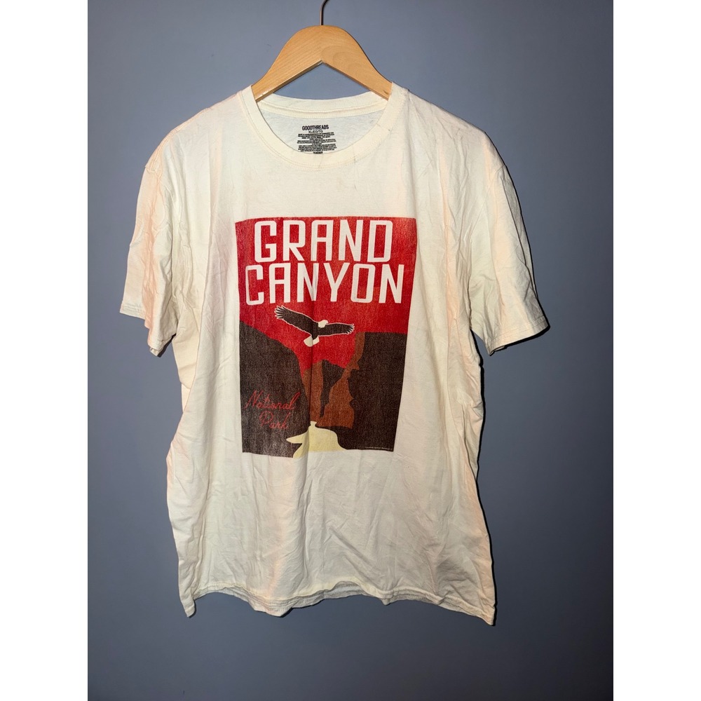Goodthreads Mens Grand Canyon National Park Graphic T-Shirt Cream Short Sleeve‎